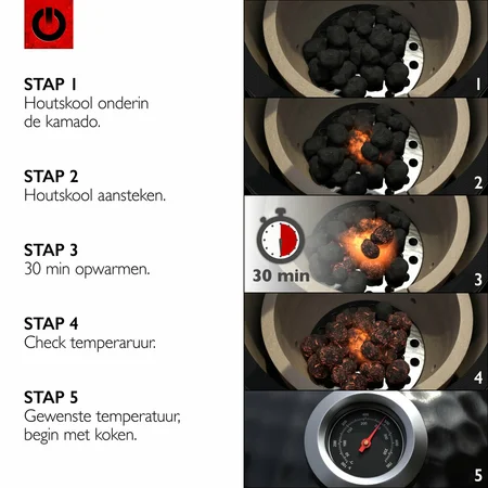 Kamado Volt! Barbecue Black 22 inch