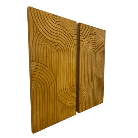 Wanddecoratie Tweeluik Hout 80x80cm