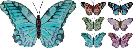 Wanddecoratie Vlinder Metaal 21cm Assorti 1st
