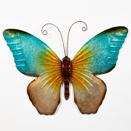 Wanddecoratie Vlinder Metaal 32cm Assorti 1st