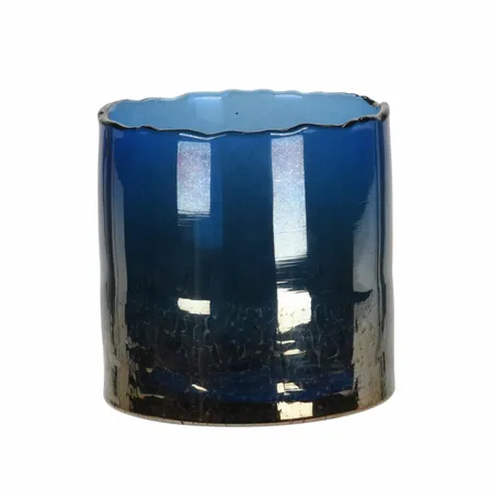 Waxinelichthouder Glas Blauw 10cm