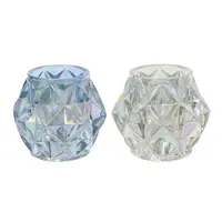 Waxinelichthouder Glas Parelmoer 7cm Assorti 1st 
