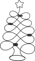 Waxinelichthouder Kerstboom Metaal Zwart 48cm