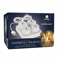 Oplaadbare Waxinelichtjes LED Startset 4st