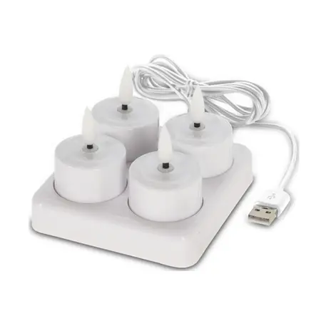 Oplaadbare Waxinelichtjes LED Startset 4st