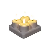 Waxinelichtjes Oplaadbaar LED Wit 4st