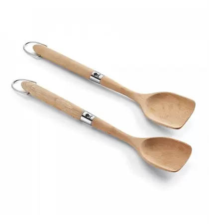 Weber wok bestekset 2-delig hout
