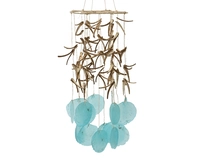 Windgong Schelpen Capiz 50cm Blauw