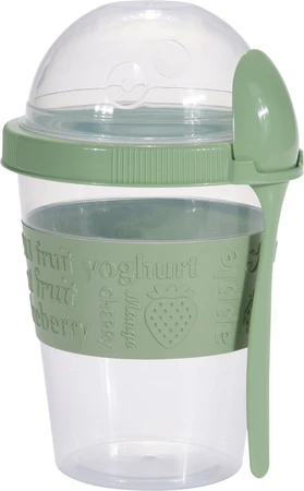 Yoghurtbeker met Lepel 600ml Assorti 1st